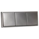JUNG LS IP 44 Set Edelstahl: 3x ES1520KL SCHUKO Steckdose m. Klappdeckel + 551WU Dichtungsflansch + ES2983 Rahmen 3fach