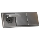 JUNG LS IP 44 Set Edelstahl: 3x ES1520KL SCHUKO Steckdose m. Klappdeckel + 551WU Dichtungsflansch + ES2983 Rahmen 3fach