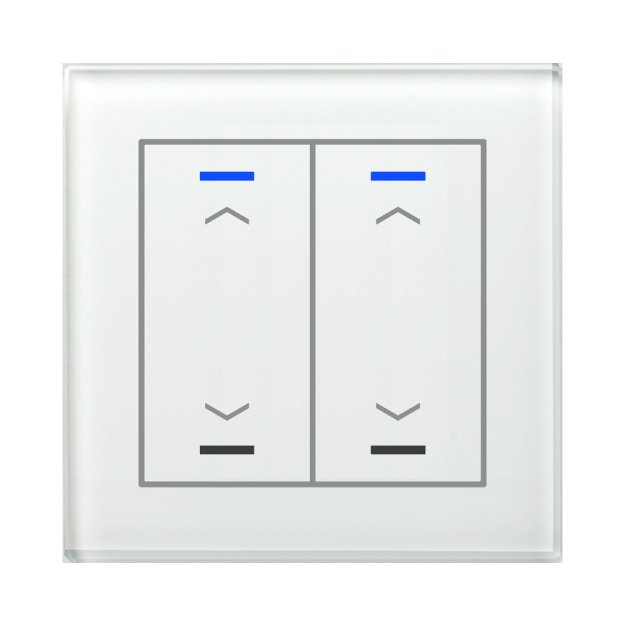 MDT GTL-20AW.02S KNX Glastaster II Light 2-fach RGBW Jalousie Secure Weiß