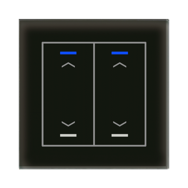 MDT GTL-20AS.02S KNX Glastaster II Light 2-fach RGBW Jalousie Secure Schwarz