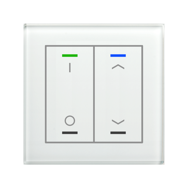 MDT GTL-2TDW.02S KNX Glastaster II Light 2-fach RGBW TS Schalten Jalousie Secure Weiß
