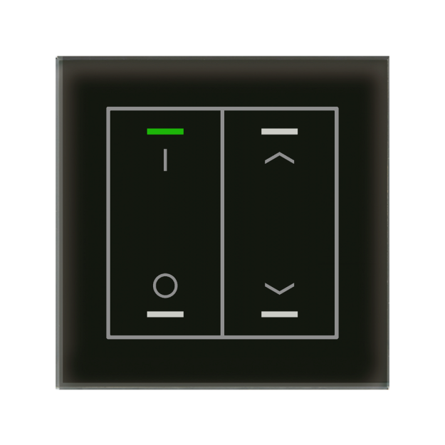 MDT GTL-2TDS.02S KNX Glastaster II Light 2-fach RGBW TS Schalten Jalousie Secure Schwarz