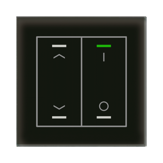 MDT GTL-2TCS.02S KNX Glastaster II Light 2-fach RGBW TS Jalousie Schalten Secure Schwarz