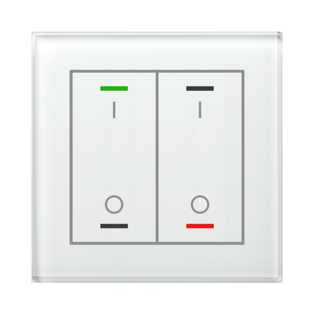 MDT GTL-2TBW.02S KNX Glastaster II Light 2-fach RGBW TS Schalten Secure Weiß