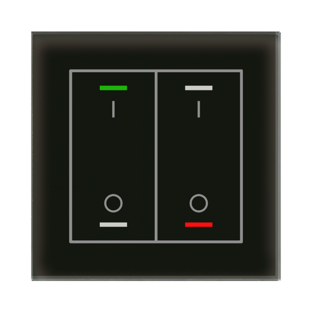 MDT GTL-2TBS.02S KNX Glastaster II Light 2-fach RGBW TS Schalten Secure Schwarz