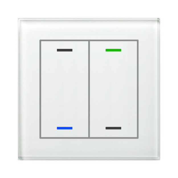 MDT GTL-2T0W.02S KNX Glastaster II Light 2-fach RGBW TS Neutral Secure Weiß