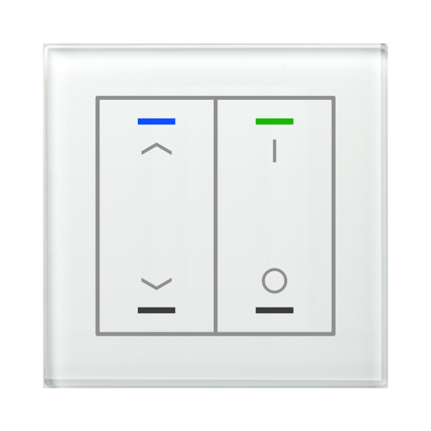 MDT GTL-2TCW.02S KNX Glastaster II Light 2-fach RGBW TS Jalousie Schalten Secure Weiß