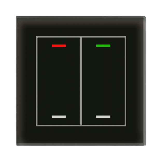 MDT GTL-200S.02S KNX Glastaster II Light 2-fach RGBW Neutral Secure Schwarz