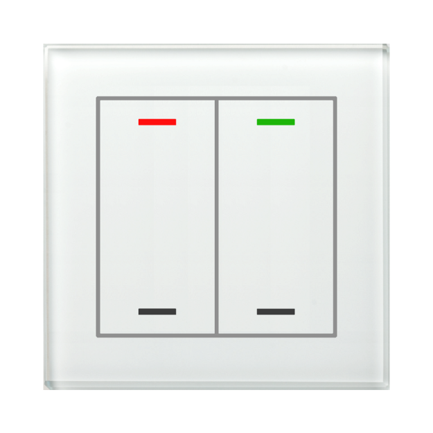 MDT GTL-200W.02S KNX Glastaster II Light 2-fach RGBW Neutral Secure Weiß