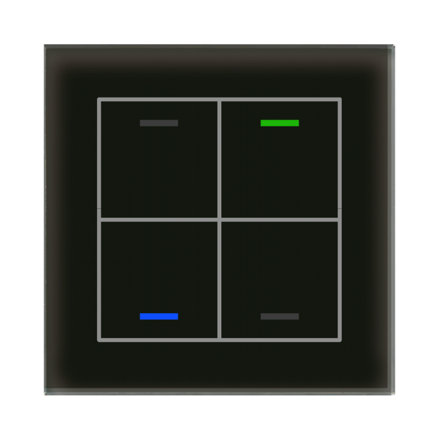 MDT GTL-400S.02S KNX Glastaster II Light 4-fach RGBW Neutral Secure Schwarz
