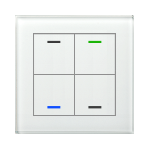 MDT GTL-400W.02S KNX Glastaster II Light 4-fach RGBW Neutral Secure Weiß