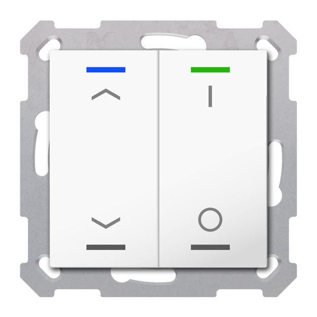 MDT TAL-55T2C02.02S KNX Taster Light 55 2-fach RGBW TS Jalousie Schalten Secure Reinweiß glänzend