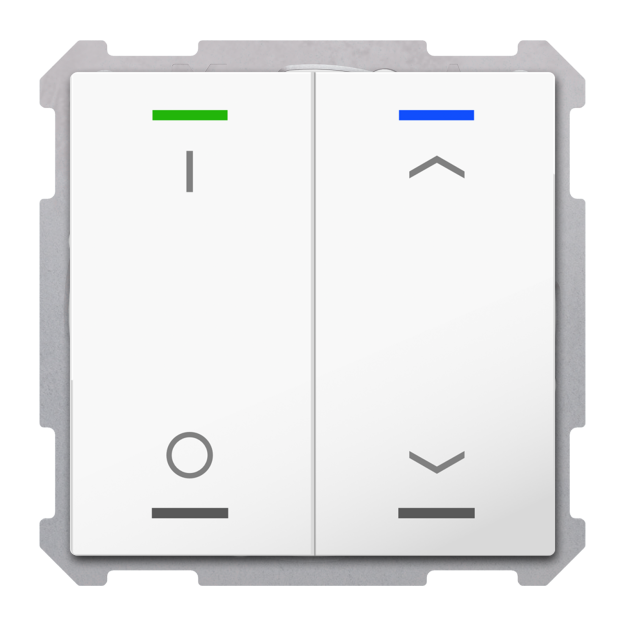 MDT TAL-63T2D04.02S KNX Taster Light 63 2-fach RGBW TS Studio glänz.,Schalten Jalousie Secure Studioweiß