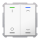 MDT TAL-63T2D04.02S KNX Taster Light 63 2-fach RGBW TS Studio glänz.,Schalten Jalousie Secure Studioweiß