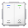 MDT TAL-63T2C04.02S KNX Taster Light 63 2-fach RGBW TS Studio glänz.,Jalousie Schalten Secure Studioweiß