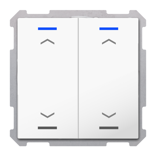 MDT TAL-63T2A04.02S KNX Taster Light 63 2-fach RGBW TS Studio Jalousie Secure Studioweiß glänzend