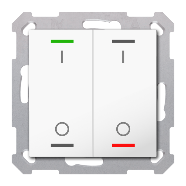 MDT TAL-55T2B02.02S KNX Taster Light 55 2-fach RGBW TS Schalter Secure Reinweiß glänzend