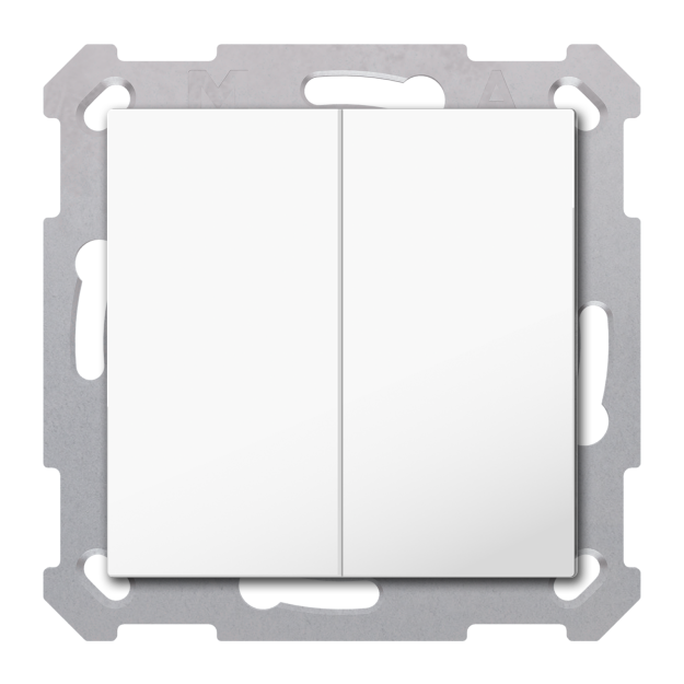 MDT TAL-55B2002.02S KNX Taster Light 55 Basic 2-fach Neutral Secure Reinweiß glänzend