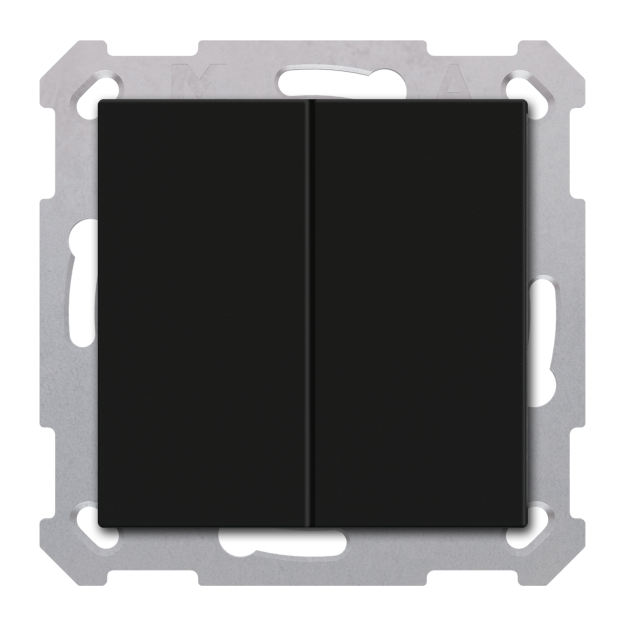 MDT TAL-55B2006.02S KNX Taster Light 55 Basic 2-fach Neutral Secure Schwarz matt