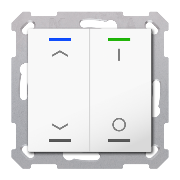 MDT TAL-5502C02.02S KNX Taster Light 55 2-fach RGBW Jalousie Schalten Secure Reinweiß glänzend
