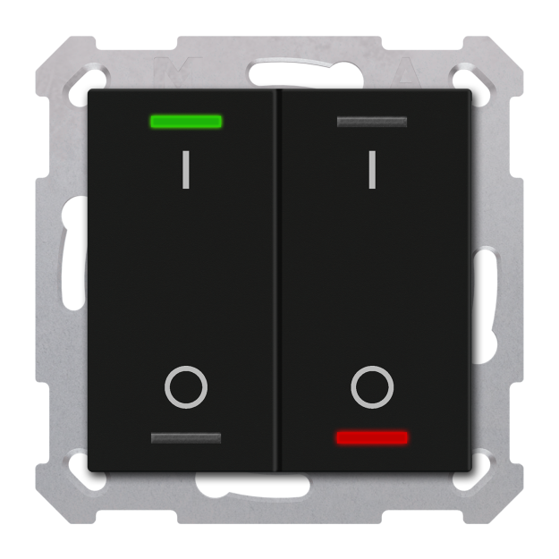 MDT TAL-5502B06.02S KNX Taster Light 55 2-fach RGBW Schalten Secure Schwarz matt