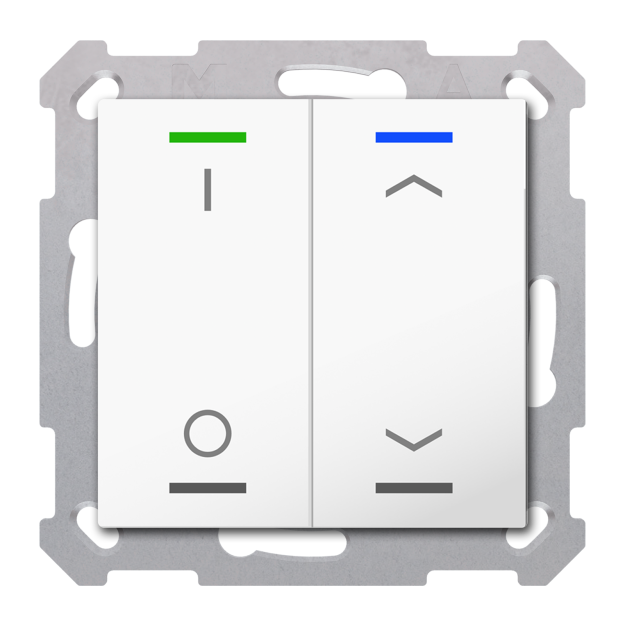 MDT TAL-5502D02.02S KNX Taster Light 55 2-fach RGBW Schalten Jalousie Secure Reinweiß glänzend