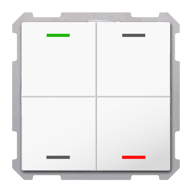 MDT TAL-6304004.02S KNX Taster Light 63 4-fach RGBW Studio Neutral Secure Studioweiß glänzend