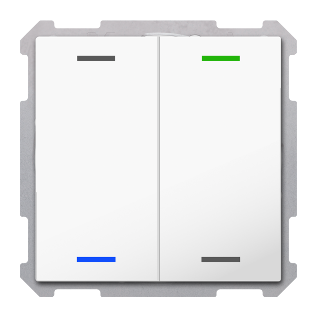 MDT TAL-6302004.02S KNX Taster Light 63 2-fach RGBW Studio Neutral Secure Studioweiß glänzend