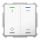 MDT TAL-6302D04.02S KNX Taster Light 63 2-fach RGBW Studio Schalten Jalousie Secure Studioweiß glänzend