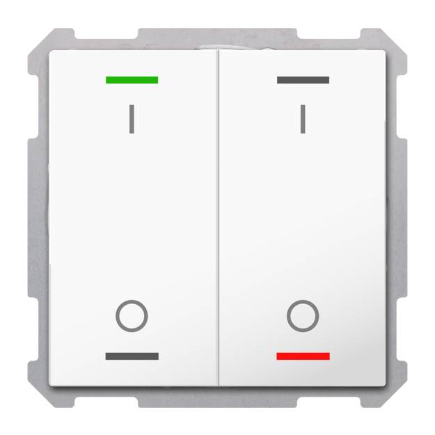 MDT TAL-6302B04.02S KNX Taster Light 63 2-fach RGBW Studio Schalten Secure Studioweiß glänzend