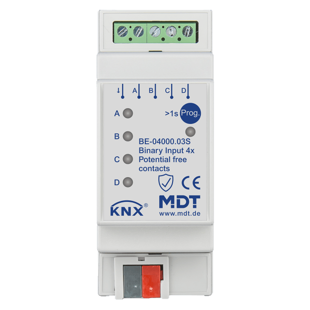 MDT BE-04000.03S KNX Binäreingang 4-fach 2TE REG Ausführung potentialfrei Secure