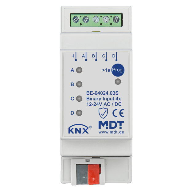 MDT BE-04024.03S KNX Binäreingang 4-fach 2TE REG Ausführung 24 V AC/DC Secure