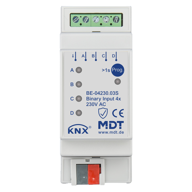 MDT BE-04230.03S KNX Binäreingang 4-fach 2TE REG Ausführung 230 V AC Secure
