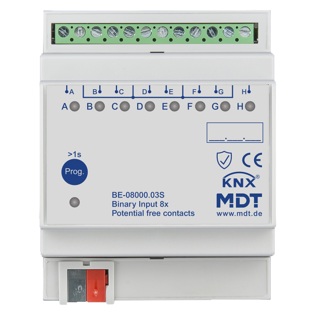 MDT BE-08000.03S KNX Binäreingang 8-fach 4TE REG Ausführung potentialfrei Secure