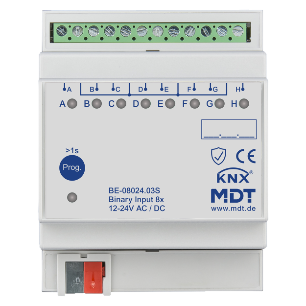 MDT BE-08024.03S KNX Binäreingang 8-fach 4TE REG Ausführung 24 V AC/DC Secure