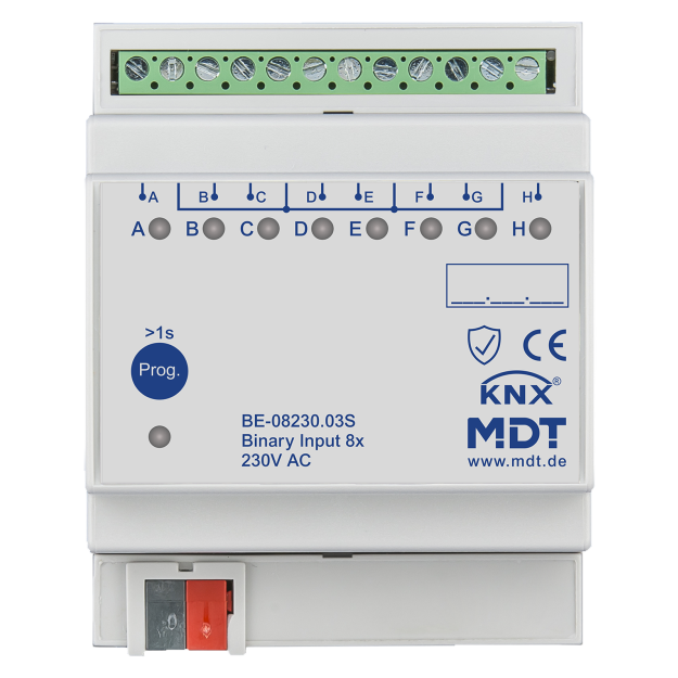 MDT BE-08230.03S KNX Binäreingang 8-fach 4TE REG Ausführung 230 V AC Secure