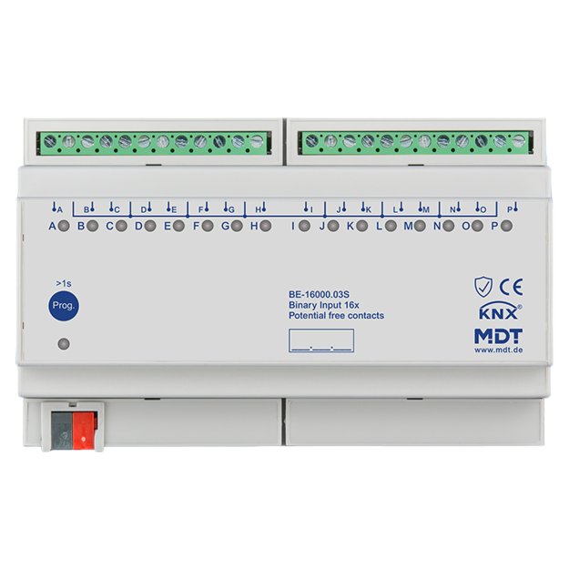 MDT BE-16000.03S KNX Binäreingang 16-fach 8TE REG Ausführung potentialfrei Secure