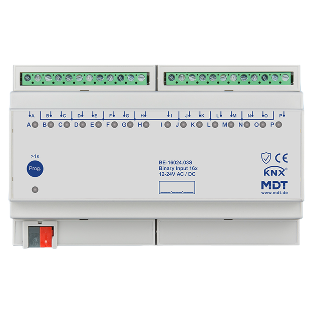 MDT BE-16024.03S KNX Binäreingang 16-fach 8TE REG Ausführung 24 V AC/DC Secure