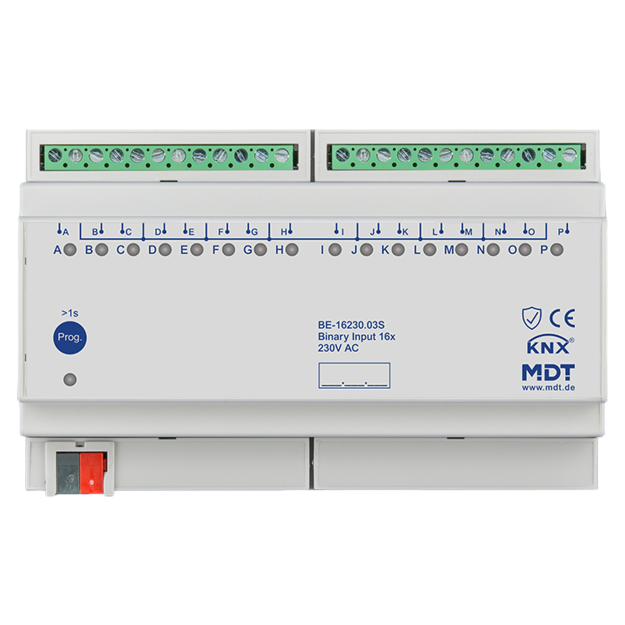 MDT BE-16230.03S KNX Binäreingang 16-fach 8TE REG Ausführung 230 V AC Secure
