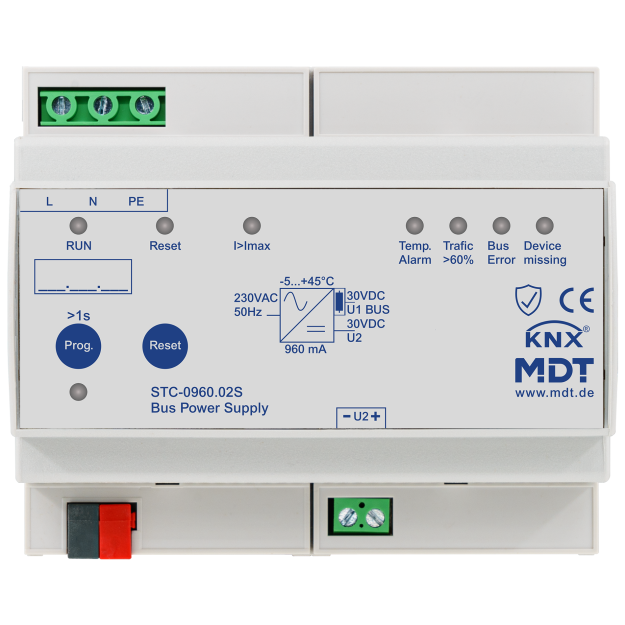 MDT STC-0960.02S KNX Busspannungsversorgung mit Diagnosefunktion 6TE REG 960 mA Secure