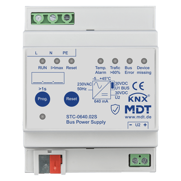 MDT STC-0640.02S KNX Busspannungsversorgung mit Diagnosefunktion 4TE REG 640 mA Secure