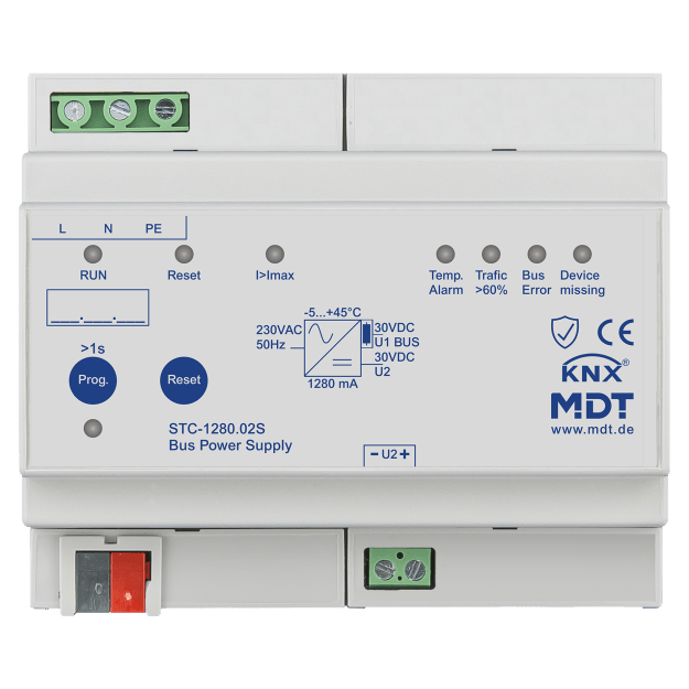 MDT STC-1280.02S KNX Busspannungsversorgung mit Diagnosefunktion 6TE REG 1280 mA Secure