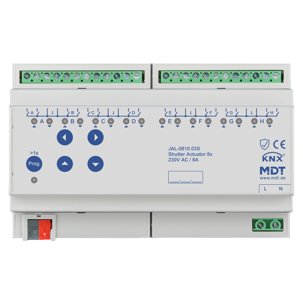 MDT JAL-0810.03S KNX Jalousieaktor 8-fach 8TE REG 8 A 230 V AC Secure