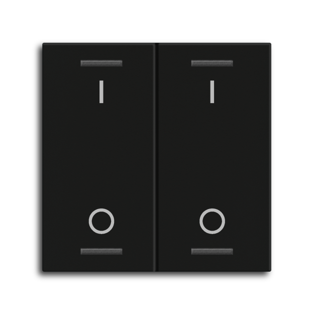 MDT TAL-55W2B06.02  Wippe für KNX Taster Light 55 2-fach Schalten Schwarz matt