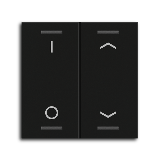 MDT TAL-55W2D06.02  Wippe für KNX Taster Light 55 2-fach Schalten Jalousie Schwarz matt
