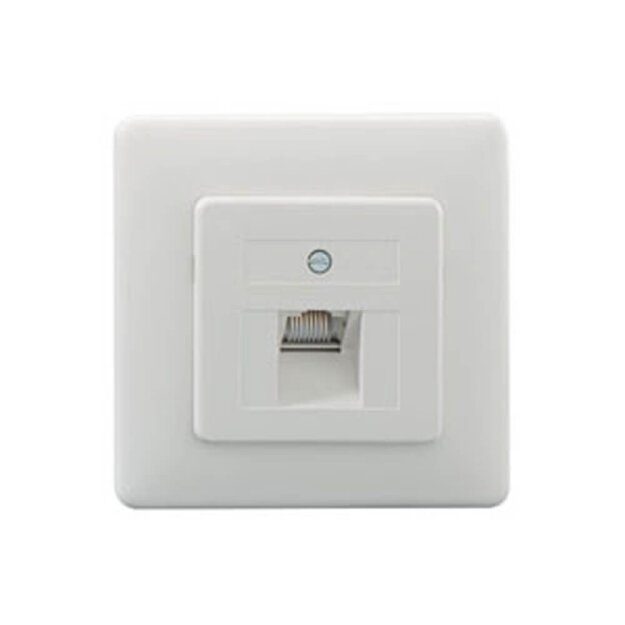 RKB 80000001 5Gbit Netzwerkdose 1-fach Weiß - passend für Cat.6- und Cat.7 Netzwerk-Kabel
