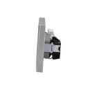Jung Serie LS Komplett-Set Edelstahl: TAE-Anschlussdose TAE 3x6 NFN Up 0 rw + ES2969T Abdeckung f. TAE-Anschlussdose + ES1520 SCHUKO Steckdose + ES2982 Rahmen 2-fach