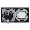 Jung Serie LS Komplett-Set Edelstahl: TAE-Anschlussdose TAE 3x6 NFN Up 0 rw + ES2969T Abdeckung f. TAE-Anschlussdose + ES1520 SCHUKO Steckdose + ES2982 Rahmen 2-fach