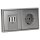 Jung Serie LS Komplett-Set Edelstahl: TAE-Anschlussdose TAE 3x6 NFN Up 0 rw + ES2969T Abdeckung f. TAE-Anschlussdose + ES1520 SCHUKO Steckdose + ES2982 Rahmen 2-fach
