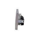 Jung Serie LS Komplett-Set Edelstahl: TAE-Anschlussdose TAE 3x6 NFN Up 0 rw + ES2969T Abdeckung f. TAE-Anschlussdose + 2x ES1520 SCHUKO Steckdose + ES2983 Rahmen 3-fach
